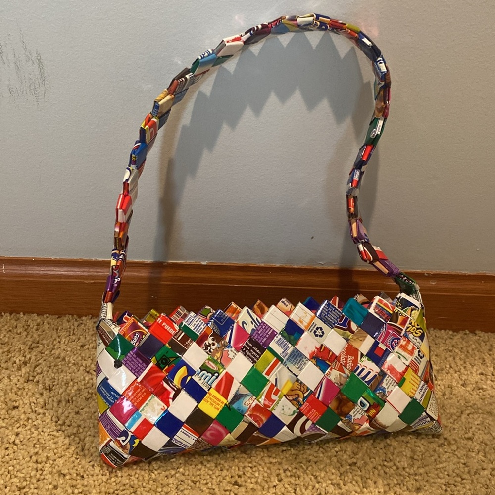 Multicolor Candy Gum Wrapper Patterned Shoulder P… - image 1